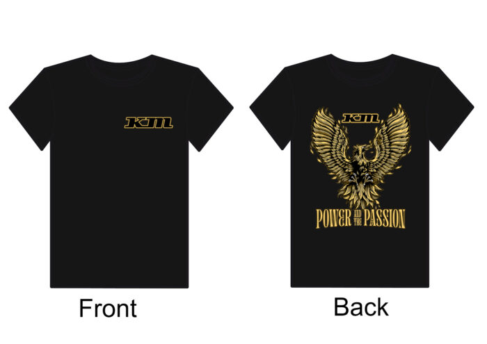 KM Power and passion black t-shirt